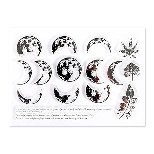 FUNCOCO Transparente Stempel, Retro-Multi-Elemente, Scrapbooking, transparente Stempel, eleganter Rahmen, Schmetterling, Blumen, Blätter, Buchstaben, klare Stempel – Mondphase FUNCOCO Transparente Stempel, Retro-Multi-Elemente, Scrapbooking, transparente Stempel, eleganter Rahmen, Schmetterling, Blumen, Blätter, Buchstaben, klare Stempel – Mondphase von FUNCOCO