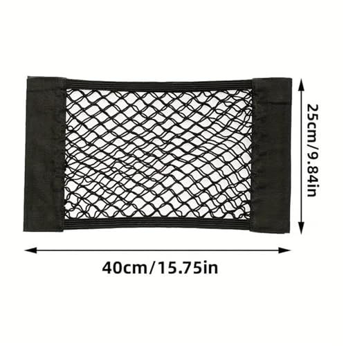 FUNFOB Netze Auto-Aufbewahrungstasche Sitzlehnentasche Netzstoff Elastisches Seil Netz-Aufbewahrungstasche Auto Aufbewahrungsnetz(40cm) von FUNFOB
