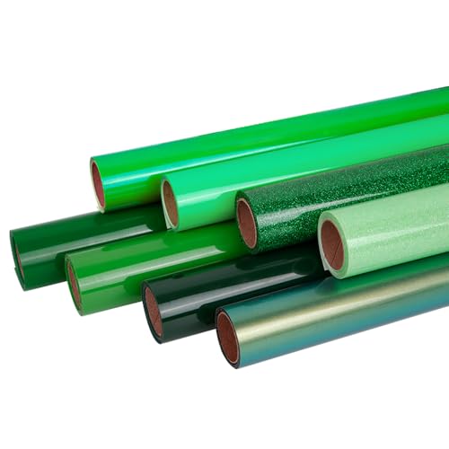 FUNKAKA St. Patrick Wärmetransfer-Vinyl-Bündel, 8 Rollen, 30,5 cm x 0,9 m, zum Aufbügeln, Vinyl für T-Shirt, 8 verschiedene Farben, HTV für alle Schneidemaschinen, leicht zu schneiden FUNKAKA St. Patrick Wärmetransfer-Vinyl-Bündel, 8 Rollen, 30,5 cm x 0,9 m, zum Aufbügeln, Vinyl für T-Shirt, 8 verschiedene Farben, HTV für alle Schneidemaschinen, leicht zu schneiden von FUNKAKA