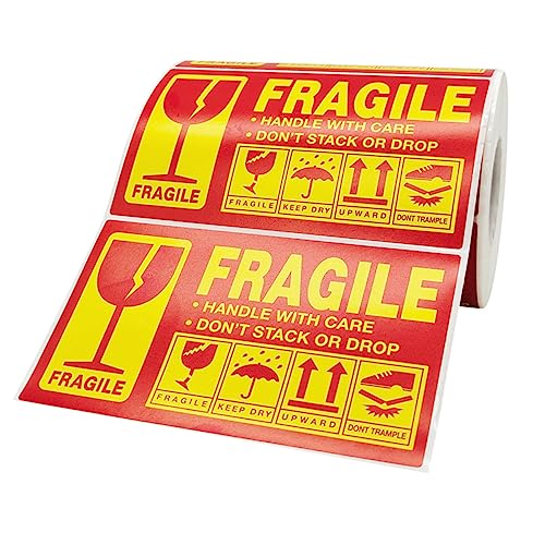 FUNNETOYU 1 Rolle Fragile Warnetiketten Rolle Selbstklebende Aufkleber Vorsicht Zerbrechlich für Sicheren Versand Umzug Hochwertige Langlebige Versandetiketten mit Starkem Kleber Einfach FUNNETOYU 1 Rolle Fragile Warnetiketten Rolle Selbstklebende Aufkleber Vorsicht Zerbrechlich für Sicheren Versand Umzug Hochwertige Langlebige Versandetiketten mit Starkem Kleber Einfach von FUNNETOYU