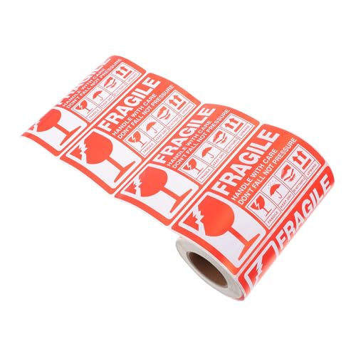 FUNNETOYU 1 Rolle Fragile Warning Stickers Selbstklebende Etiketten für Versand Caution Packaging Aufkleber für Zerbrechliche Stark Haftend Einfach zu Verwenden von FUNNETOYU