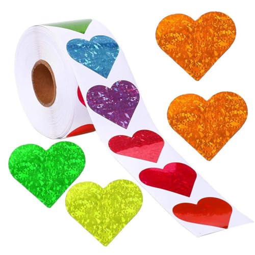 FUNNETOYU 1 Rolle Herzförmige Dekorative Lehreraufkleber Farben Selbstklebende Herzetiketten für Valentinstag und Schulprojekte Langlebig und Sicher Anwendung für Kreative Dekoration FUNNETOYU 1 Rolle Herzförmige Dekorative Lehreraufkleber Farben Selbstklebende Herzetiketten für Valentinstag und Schulprojekte Langlebig und Sicher Anwendung für Kreative Dekoration von FUNNETOYU