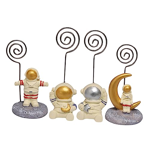 FUNNETOYU 1 Satz Astronauten-Ornamente Fotoclip für zu Hause Memo -Clip Desktop-Memohalter Bild fixierte Clips Fotoclips Bild fester Clip​​​​​​ Platzhalter Klemme beachten Harz Weiß von FUNNETOYU