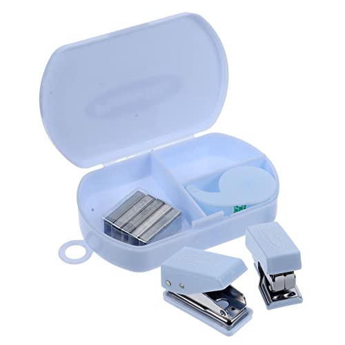 FUNNETOYU 1 Satz Handwerkzeugkasten schreibtisch Klebeband für Scrapbooking wiederverwendbarer Hefter Desktop-Hefter Klebebandspender mit Cutter Broschürenhefter Bürobedarf Abs Blau FUNNETOYU 1 Satz Handwerkzeugkasten schreibtisch Klebeband für Scrapbooking wiederverwendbarer Hefter Desktop-Hefter Klebebandspender mit Cutter Broschürenhefter Bürobedarf Abs Blau von FUNNETOYU