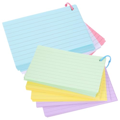 FUNNETOYU 1 Satz Indexkarten Set mit Ringen Blanko Karteikarten mit Lochung für Notizen und Lernen Tragbares Notizbuch für Büro Schule und Zuhause von FUNNETOYU
