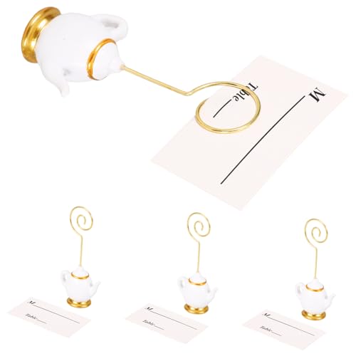 FUNNETOYU 1 Satz Namens-tischkartenhalter Für Hochzeiten Inhaber Schreibtischkartenhalter Tischkartenhalter Aus Metall Bildhalter Für Tafelaufsätze Hochzeitskartenhalter Fotohalterclip Harz von FUNNETOYU