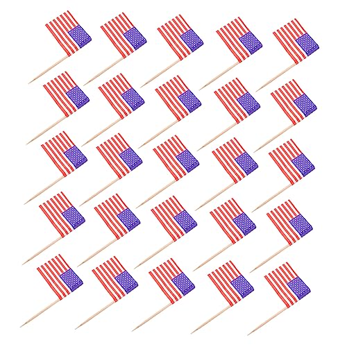 FUNNETOYU 1 Satz Papierkuchenflagge Kuchendekorationen Für Geburtstagsfeiern Uns Zahnstocherfahnen Amerikanische Flagge Kuchendeckel Mit Usa-flagge Patriotische Kuchendeckel Holz 200 Stück FUNNETOYU 1 Satz Papierkuchenflagge Kuchendekorationen Für Geburtstagsfeiern Uns Zahnstocherfahnen Amerikanische Flagge Kuchendeckel Mit Usa-flagge Patriotische Kuchendeckel Holz 200 Stück von FUNNETOYU