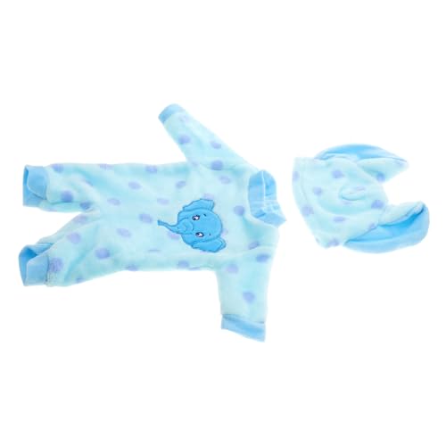 FUNNETOYU 1 Satz Puppen-Einteiler-Pyjama puppenkleiderschrank Puppenbekleidung Puppenpyjama Puppenoutfit Puppenanzug Puppenkleidung Kleidung für wiedergeborene Babypuppen Plüsch Sky-Blue von FUNNETOYU