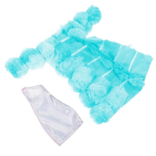 FUNNETOYU 1 Satz Puppenkleidungszubehör Miniatur-Outfit Mini-Puppen-Outfit Puppenweste Kleidung Für Puppen Puppenmantel Für Mädchen Dekorative Outfit-Requisiten Puppenzubehör Sky-Blue Plüsch von FUNNETOYU