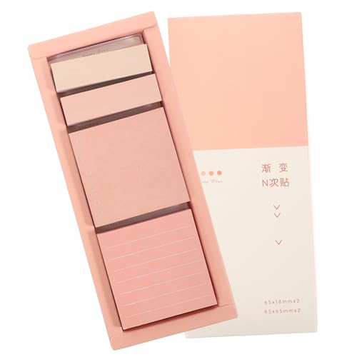 FUNNETOYU 1 Schachtel Farbige Haftnotizen Kompakte Haftstreifen Tragbare Memo Pads für Schule Büro Wiederablösbare Notizzettel zum Markieren und Erinnern Kreative Klebezettel in Pastellrosa von FUNNETOYU