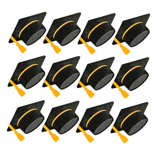 FUNNETOYU 10 Blatt Doktor Hut Aufkleber Gestell Sonnenhut Aufkleber Mit Goldenen Siegeln Klebrige Namensschilder Ihn Zubehör Lehrerbelohnungsaufkleber Vor Kupferplattenaufkleber Black von FUNNETOYU