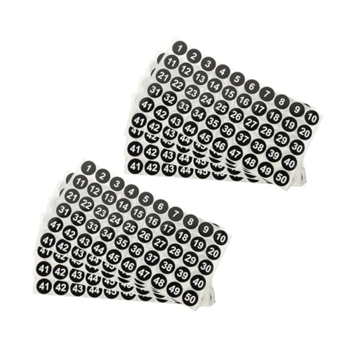 FUNNETOYU 10 Blatt Selbstklebende Nummernaufkleber Runde Dots Wasserfest für Büro Lager und zur Einfachen Kennzeichnung und Effizienten Organisation FUNNETOYU 10 Blatt Selbstklebende Nummernaufkleber Runde Dots Wasserfest für Büro Lager und zur Einfachen Kennzeichnung und Effizienten Organisation von FUNNETOYU