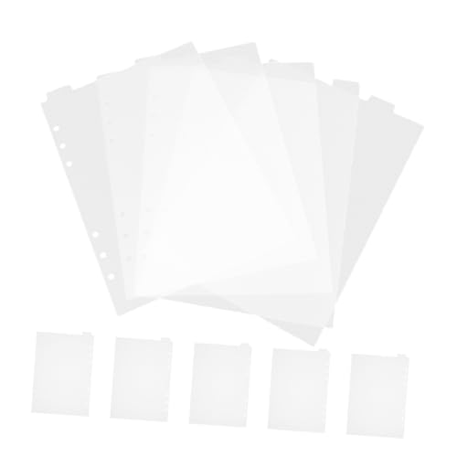 FUNNETOYU 10 Blatt Transparente Trennblätter für Ringordner Abnehmbare Registerkarten Mattiert Organisieren von Notizbüchern Berichten und Präsentationen von FUNNETOYU
