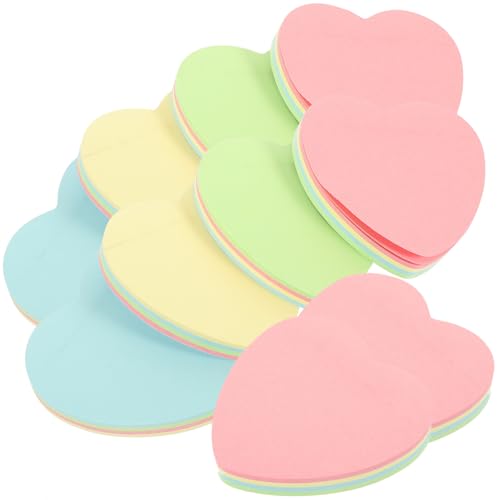 FUNNETOYU 10 Sätze Kreative Haftnotizen Herzform Bunte Beschreibbare Memo Pads für Büro Schule und Zuhause Praktische Notizzettel für Studierende und Mitarbeiter von FUNNETOYU