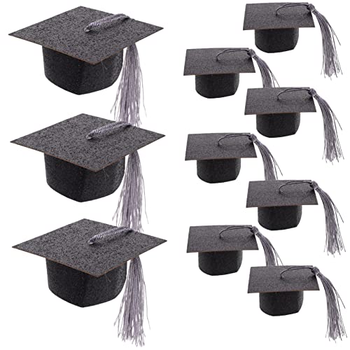 FUNNETOYU 10 Stück Abschlusspokal Deckel Chapeau-abschluss Junggesellenabschied Mittelstücke Zarter Kelchdeckel Aufkleber Abschlusskappenabdeckung Stichworte Stirnband Grad Papier Black von FUNNETOYU