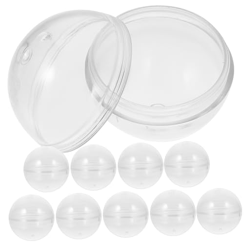 FUNNETOYU 10 Stück Gacha-schale Verkauf Für Leerer Ball Nachfüllkapseln Für Verkaufsautomaten Spielzeugmaschine Kaugummiautomatenkapseln Plastik Transparent von FUNNETOYU