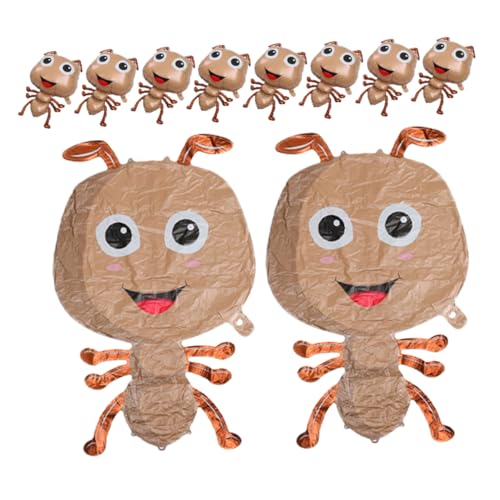 FUNNETOYU 10 Stück Teiliges Ant Folienballon aus Aluminiumfolie Realistische Insektenform Wiederverwendbar Schnelle Befüllung Dekoration für Kindergeburtstag Gartenparty Shower von FUNNETOYU
