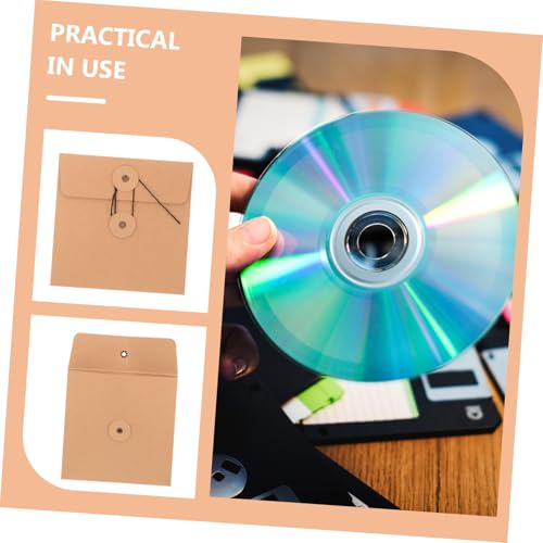 FUNNETOYU 10 Stück Teiliges Kraftpapier CD Dvd Hüllen Robuste Verpackungstaschen Reißfest Staubdicht zur Sicheren Aufbewahrung und Schutz von und Dvds im Büro und Zuhause von FUNNETOYU