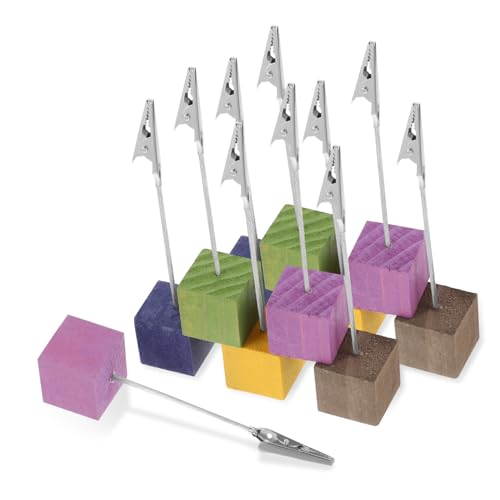 FUNNETOYU 10 Stück Teiliges Memo Clip mit Stabilem Holz Quadratfuß Multifunktionale Schreibtischhalter für Fotos Karten und Notizen Kreatives Design Robust und Rutschfest für Büro und FUNNETOYU 10 Stück Teiliges Memo Clip mit Stabilem Holz Quadratfuß Multifunktionale Schreibtischhalter für Fotos Karten und Notizen Kreatives Design Robust und Rutschfest für Büro und von FUNNETOYU