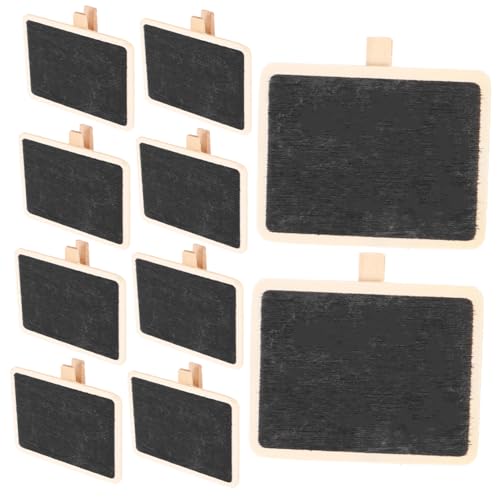 FUNNETOYU 10 Stück Teiliges Mini Kreidetafel Clips aus Holz Kreative Kleine Memo und Fotohalter zum Beschriften und Organisieren von Nachrichten Notizen und Fotos für Büro und Zuhause von FUNNETOYU
