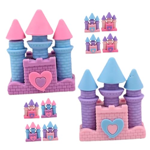 FUNNETOYU 10 Stück Teiliges Prinzessinnen Schloss Radiergummi Kawaii Cartoon Radierer für Kreative Schreibwaren für Schule und Büro Tragbar und Leicht Verschenken von FUNNETOYU
