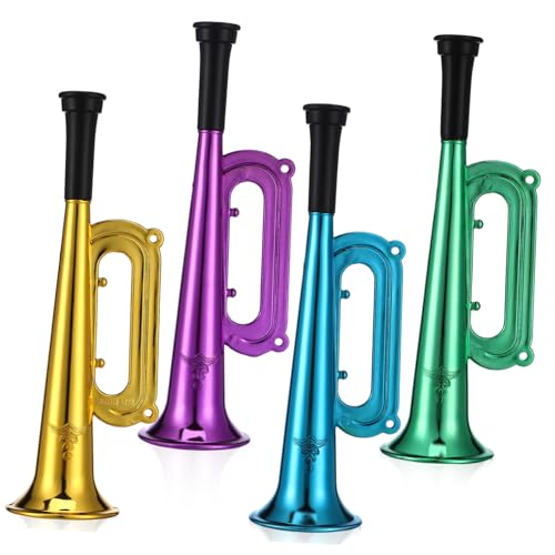 FUNNETOYU 10 Stück Teiliges Trompeten aus Kunststoff Bunte Cheer Horns Leichte Kompakte Trompeten für Party Stadion Sportfans Sicher und Langlebig Einfach zu Bedienen von FUNNETOYU