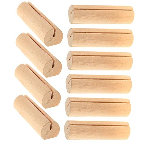 FUNNETOYU 10 Stück Visitenkartenhalter -nennkartenhalter Bildhalter Kartenhalter Platzieren Namenskarten Zur Hochzeit Stand Kartenhalter Für Den Tisch Inhaber Foto Kiefernholz von FUNNETOYU