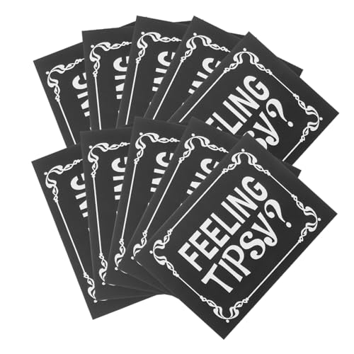 FUNNETOYU 10 Stück Wasserdichte Feeling Tipsy Aufkleber Selbstklebende Bar und Restaurantetiketten Stilvolle Schwarz Weiße Dekorationsetiketten Wasserfeste Hinweisaufkleber für Kellner und FUNNETOYU 10 Stück Wasserdichte Feeling Tipsy Aufkleber Selbstklebende Bar und Restaurantetiketten Stilvolle Schwarz Weiße Dekorationsetiketten Wasserfeste Hinweisaufkleber für Kellner und von FUNNETOYU