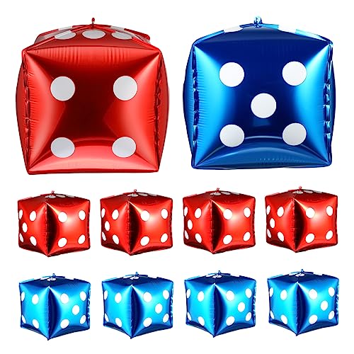 FUNNETOYU 10 Stück Würfel Folienballons Aluminium Luftballons für Themenparty Hochzeiten und Geburtstagsfeiern Rote und Blaue Deko für Besondere Anlässe FUNNETOYU 10 Stück Würfel Folienballons Aluminium Luftballons für Themenparty Hochzeiten und Geburtstagsfeiern Rote und Blaue Deko für Besondere Anlässe von FUNNETOYU
