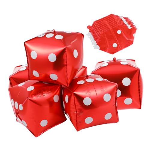 FUNNETOYU 10 Stück Würfel Folienballons Rot Thema Partydekoration Würfel Luftballons Backdrop Geburtstagsfeier Spielspaß Langlebig und Reißfest FUNNETOYU 10 Stück Würfel Folienballons Rot Thema Partydekoration Würfel Luftballons Backdrop Geburtstagsfeier Spielspaß Langlebig und Reißfest von FUNNETOYU