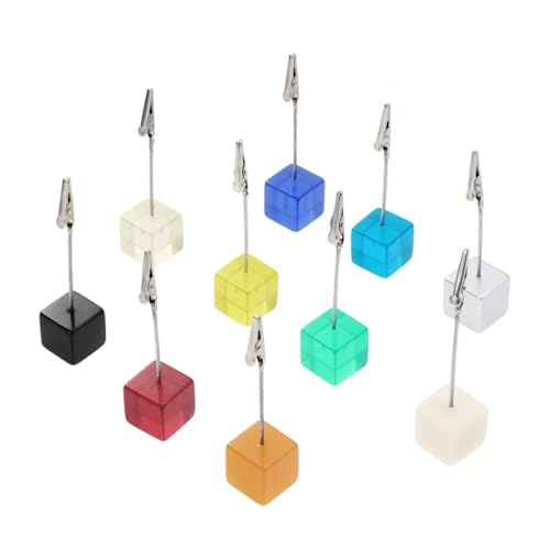 FUNNETOYU 10 Stück Würfelförmige Resin Fotoklammern mit Metallclip Memo Notizhalter für Hochzeit Büro und DIY Tischkartenhalter für Fotos und Karten Zufällige Farbe Zufällige Farbe von FUNNETOYU