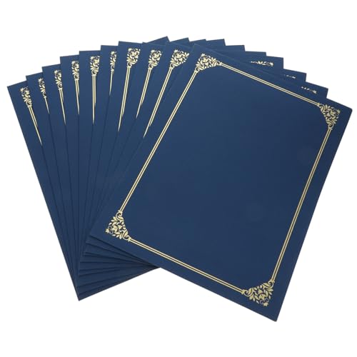 FUNNETOYU 10 Stück Zertifikathüllen mit Goldfolienrand Dunkelblaue Dokumentenumschläge aus Papier Schützende Zertifikatshalter für Urkunden Abschlusszeugnisse Preisgekrönte FUNNETOYU 10 Stück Zertifikathüllen mit Goldfolienrand Dunkelblaue Dokumentenumschläge aus Papier Schützende Zertifikatshalter für Urkunden Abschlusszeugnisse Preisgekrönte von FUNNETOYU