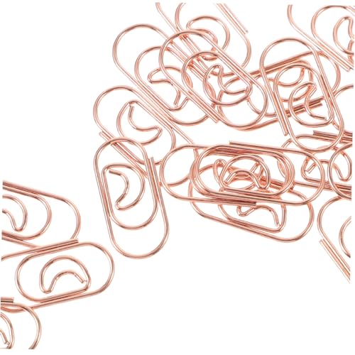 FUNNETOYU 100 Stück Praktische Büroklammern Mondförmige Metall Paper Clips Rosegold Kleine Leichte und Langlebige Clips für Büro Zuhause Fotos und Karten Organizer FUNNETOYU 100 Stück Praktische Büroklammern Mondförmige Metall Paper Clips Rosegold Kleine Leichte und Langlebige Clips für Büro Zuhause Fotos und Karten Organizer von FUNNETOYU