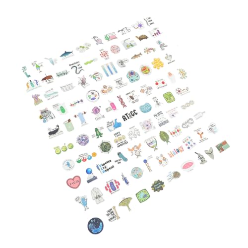 FUNNETOYU 100 Stück Teiliges Wissenschafts sticker Selbstklebenden Farbenfrohen Experiment motiven Multifunktional für Laptop Koffer Notizbuch und Bulletin board Dekoration von FUNNETOYU