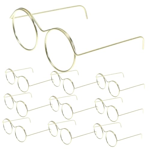 FUNNETOYU 10Stücke Mini Puppenbrille aus Drahtgestell Sonnenbrillen für Puppen Zubehör für Rollenspiele und Handwerk für Sammler und Klassische Brillen von FUNNETOYU