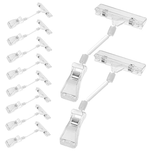 FUNNETOYU 10Stücke Preisdisplay Clips Drehbare Schildhalter für Supermärkte Einzelhandel und Werbeaktionen Transparent Robust und Anpassungsfähig für Etiketten und Beschilderungen von FUNNETOYU
