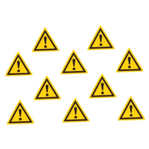 FUNNETOYU 10Stücke Sicherheitswarnschilder mit Ausrufezeichen Wetterfeste Aufkleber für Gefahrenzonen Flexibles Sicherheitsmanagement für Arbeitsplätze und Bereiche von FUNNETOYU
