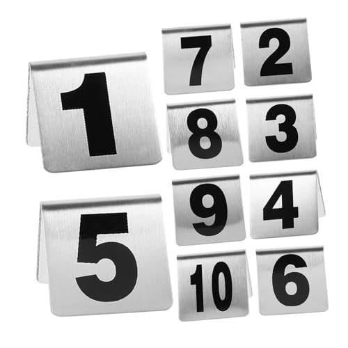 FUNNETOYU 10Stücke Tischnummern für Hochzeiten Events Doppelseitige Tischnummernschilder Langlebiges Zeltdesign für Restaurants Feiern Teiliges aus Rostfreiem Stahl FUNNETOYU 10Stücke Tischnummern für Hochzeiten Events Doppelseitige Tischnummernschilder Langlebiges Zeltdesign für Restaurants Feiern Teiliges aus Rostfreiem Stahl von FUNNETOYU