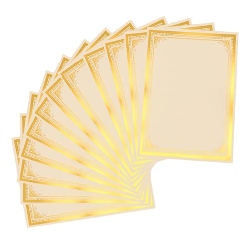 FUNNETOYU 12 Blatt Teiliges Zertifikatspapier Bedruckbar Blanko Urkundenpapier mit Großzügigem Schreibbereich für Abschluss und Ausbildungszertifikate Geeignet für Schule Büro Dekoration FUNNETOYU 12 Blatt Teiliges Zertifikatspapier Bedruckbar Blanko Urkundenpapier mit Großzügigem Schreibbereich für Abschluss und Ausbildungszertifikate Geeignet für Schule Büro Dekoration von FUNNETOYU