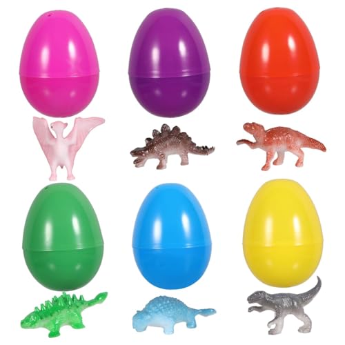 FUNNETOYU 12 Stück Dinosaurier-osterei- Osterei-füller Dekorative Ostereier Eier Öffnen Ostereier Gefüllt Erste Vorgefüllte Ostereier Mit Jumbo Klein Party Kind Plastik von FUNNETOYU