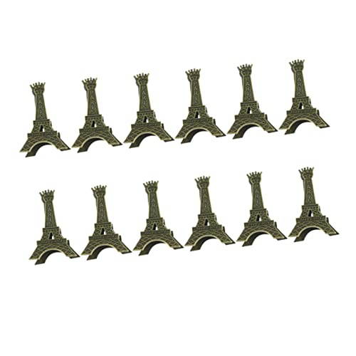FUNNETOYU 12 Stück Eiffelturm Memo Clips Kreative Metallhalter für Notizen Fotos und Tischdekorationen Robuste Vintage Design Schreibtischaccessoires für Hochzeiten und Feiern von FUNNETOYU