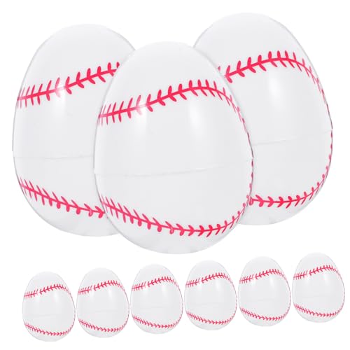 FUNNETOYU 12 Stück Offenes Osterei plastikenten easter eggs easter present Baseball-Zubehör geldschrank Eier Korb Würfel Spiel Osterpartydekor befüllbare Kugel in Eiform eiförmige Geschenkboxen von FUNNETOYU