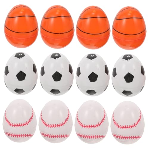 FUNNETOYU 12 Stück Osterei Stuffer Füllstoffe befüllbar Süßigkeiten Fußballeier plastikenten easter osterpresente geschenkverpackung candy ostergeschenk eier ostereier schachteln von FUNNETOYU