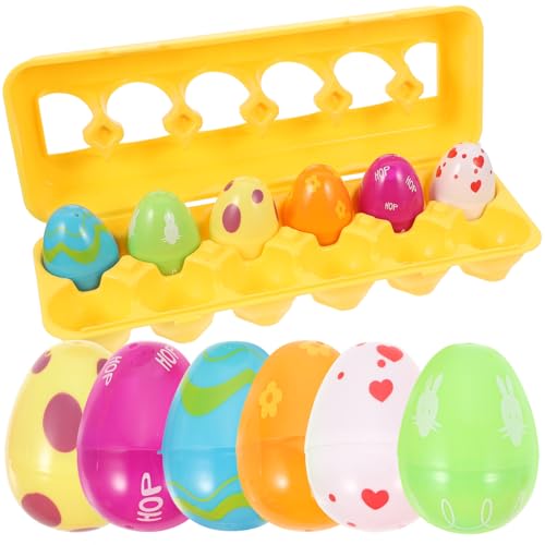 FUNNETOYU 12 Stück Osterei-set Eierfüller-quetschspielzeug -ostereier- Vorgefüllte Ostereier Cartoon- Dehnbares Quetschspielzeug Ostereier-boxen Ostervorräte Plastik von FUNNETOYU