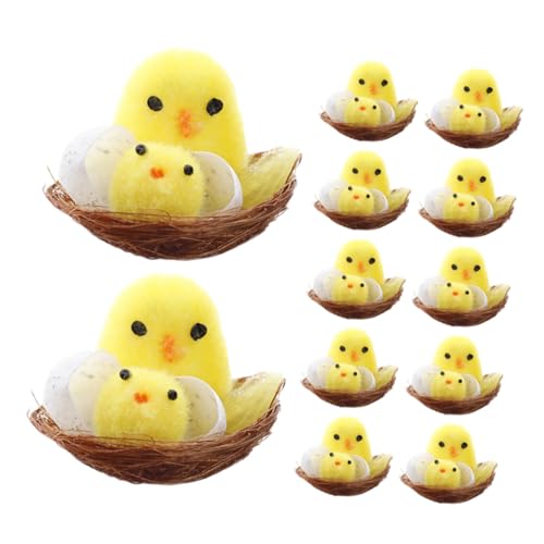 FUNNETOYU 12 Stück Osterküken housewarming easter party decoration 0stergeschenke ostereierfolie Plüschtiere Hahn Mini flauschige Küken Ostern kleine Küken Chemiefaser und Kunststoff von FUNNETOYU