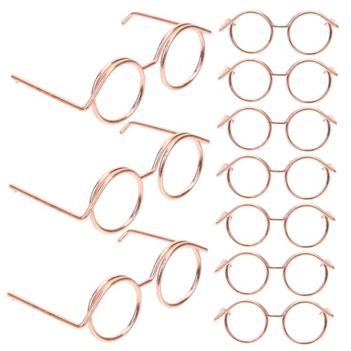 FUNNETOYU 12 Stück Puppenbrille Puppen Kleidung Puppen Klamotten Umrandete Puppensonnenbrille schnapsgläser von Puppendekorationen Brillenrequisiten zum Anziehen Metall von FUNNETOYU