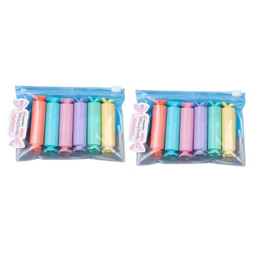 FUNNETOYU 12 Stück Teiliges Candy Förmige Schnell Trocknende Textmarker Leuchtende Farben Dekorative Marker für Schüler Scrapbooking Büro und Kreative Malerei von FUNNETOYU