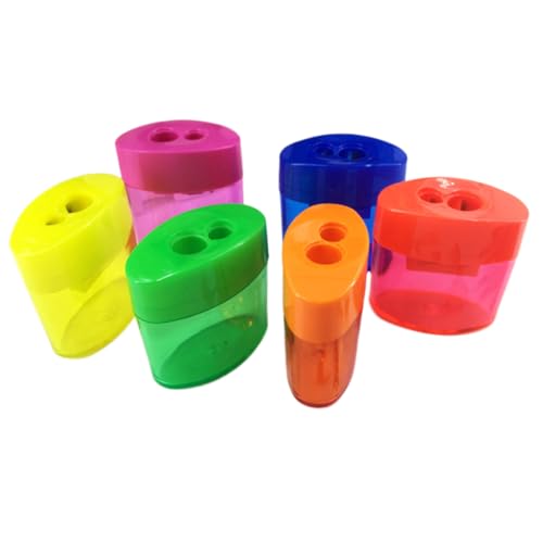 FUNNETOYU 12 Stück Teiliges Doppel Loch Anspitzer mit Auffangbehälter Kreativer Robuster Bleistiftspitzer für Leichte Handhabung Bunte Farben für Schule und Büro Zufällige Zufällige Farbe FUNNETOYU 12 Stück Teiliges Doppel Loch Anspitzer mit Auffangbehälter Kreativer Robuster Bleistiftspitzer für Leichte Handhabung Bunte Farben für Schule und Büro Zufällige Zufällige Farbe von FUNNETOYU