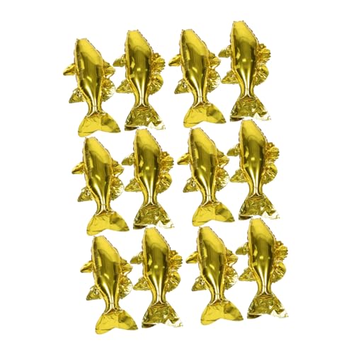 FUNNETOYU 12 Stück Teiliges Goldfisch Folienballon Realistische Tropische Fischform Langlebige Aluminiumfolie Vielseitig für Kindergeburtstag Strand und Mottoparty Einfache Befestigung von FUNNETOYU