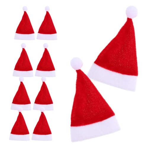 FUNNETOYU 12 Stück Teiliges Mini Weihnachtsmützen aus Wiederverwendbare Candy Packing Caps Lollipop Weihnachtsdekoration Mini Santa Hats für Flaschen und Weihnachtsdeko von FUNNETOYU